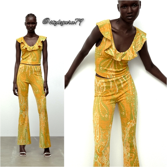 Zara Tops - NWT, ZARA, Ruffled Jacquard Top